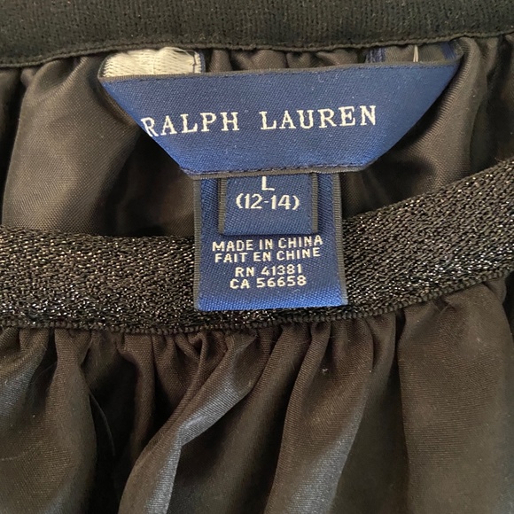 NWT Ralph Lauren Girl's Black Taffeta Mini Skirt; Size Girl's 12-14 (L) - Picture 2 of 5